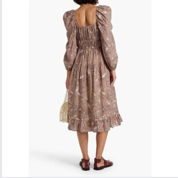 NWOT Ulla Johnson Pleated Floral Dress - Picture 6 of 11